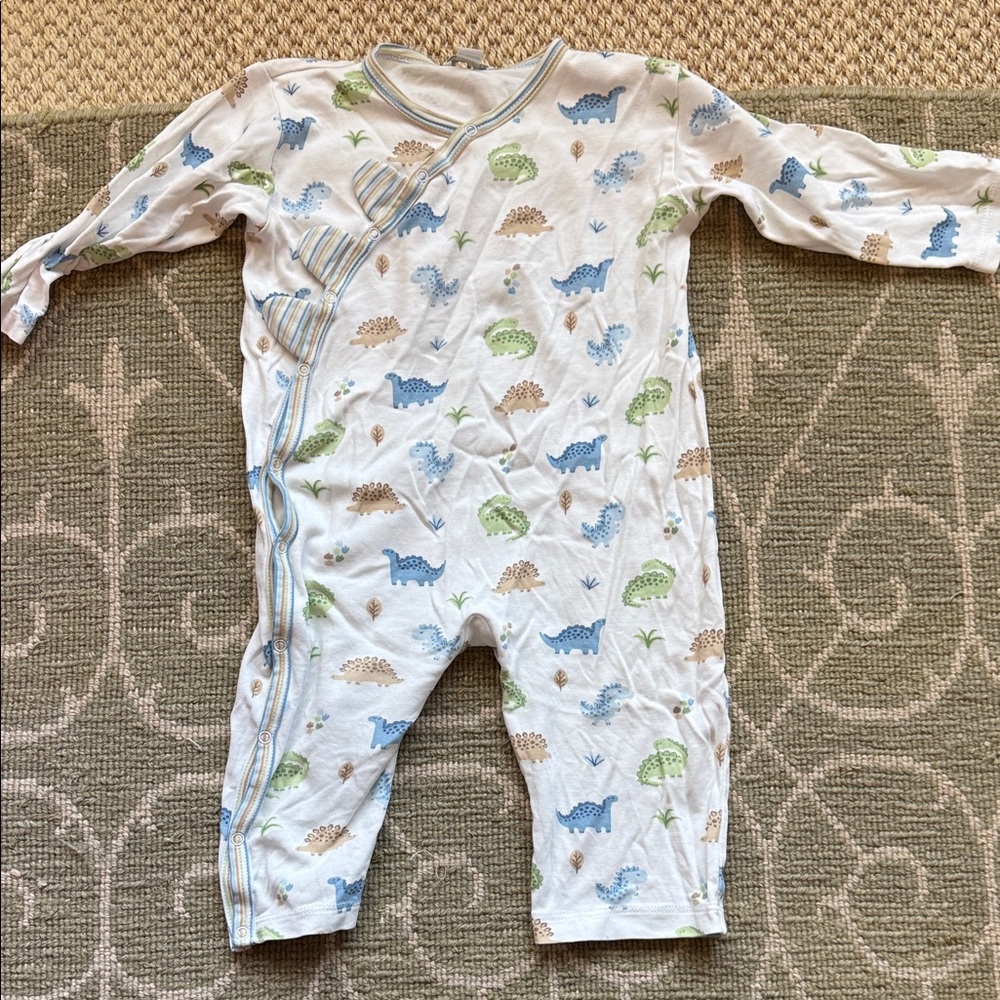Kissy Kissy Dinosaur Print Kids Footie - Blue, Green, Brown 18-24 Months